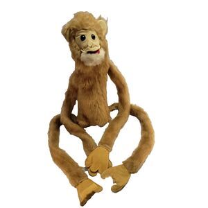Vtg Furry Huggems Hanging Monkey Puppet Plush 36" Hook Loop Hands 1980